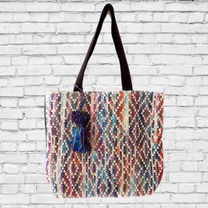 Bohemian Woven Colorful Tote Beach Bag